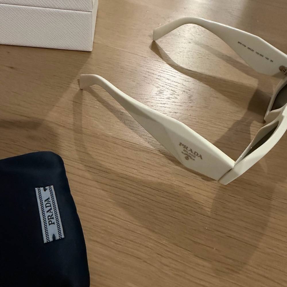 Prada Cream Rectangular Sunglasses - image 8